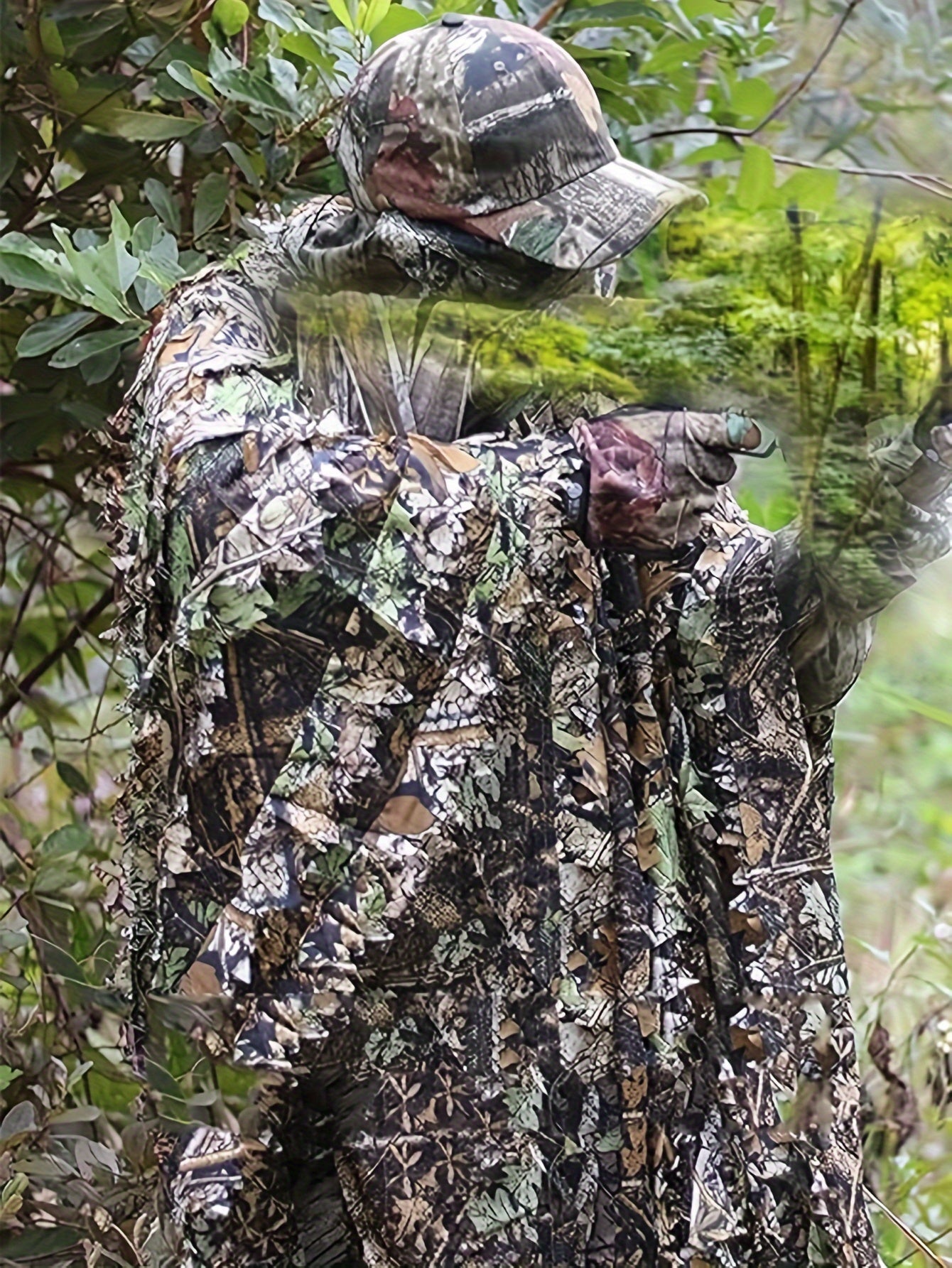 Poncho Camouflage 3D à Capuche – Survie, Chasse et Activités Outdoor
