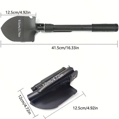 Pelle 4‑en‑1 Pliable – Survie et Camping avec Sac et Gants