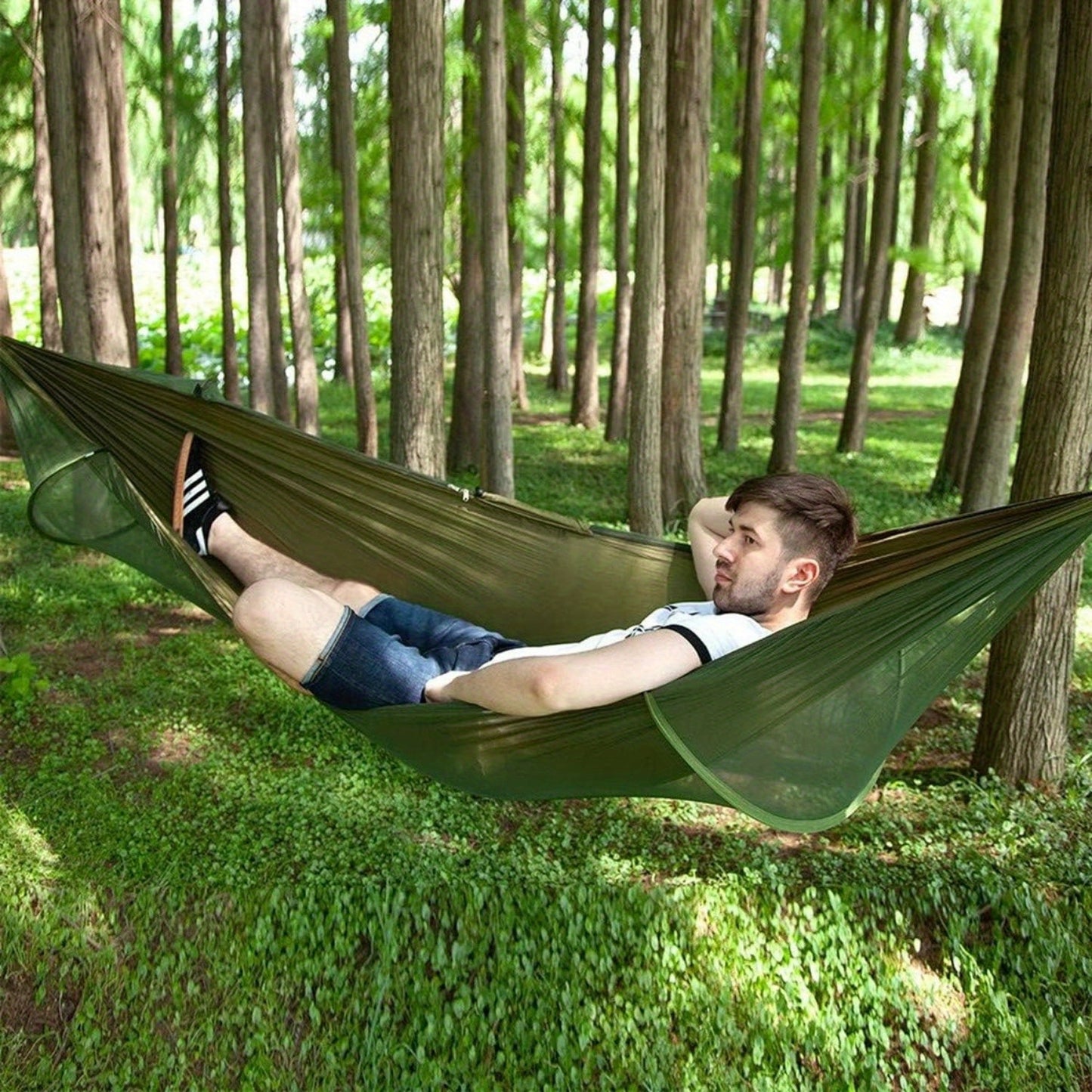 Hamac de Camping Double avec Moustiquaire – Léger, Portable et Confortable