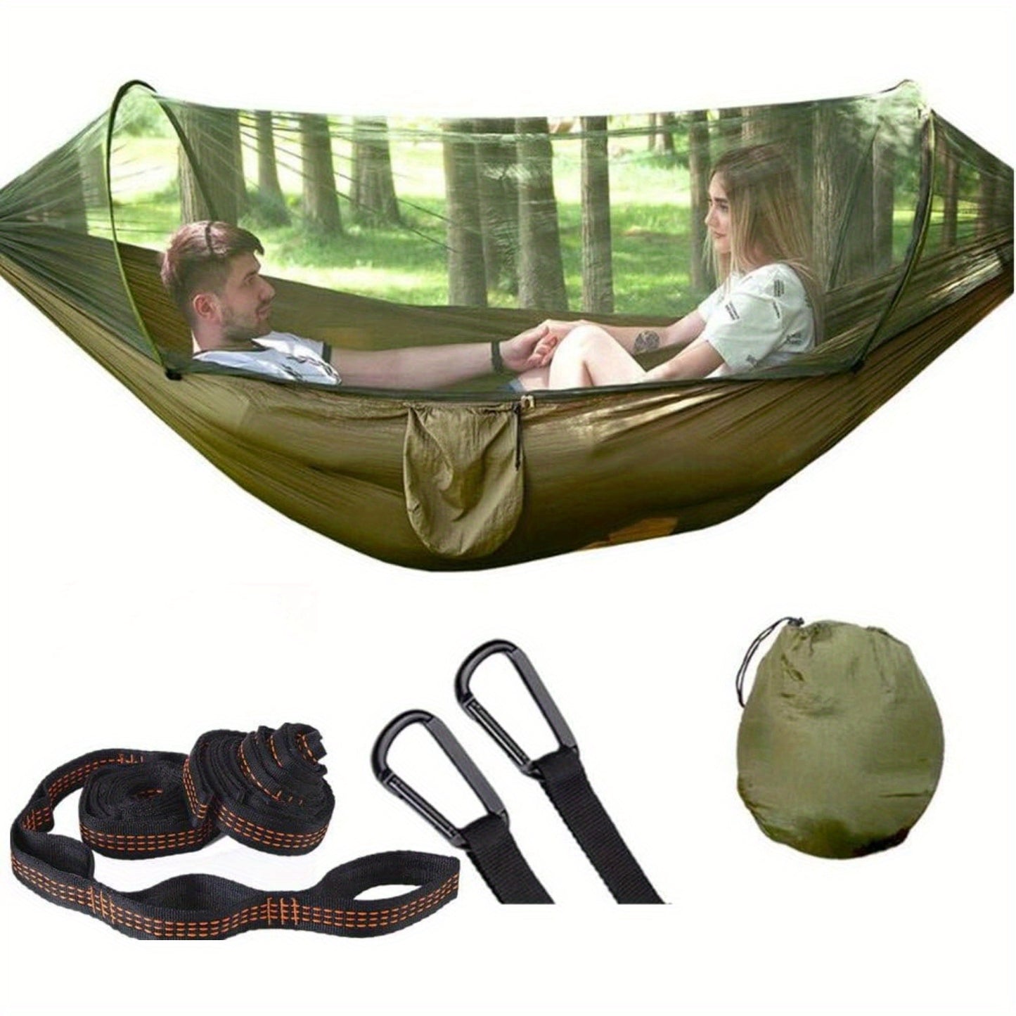 Hamac de Camping Double avec Moustiquaire – Léger, Portable et Confortable