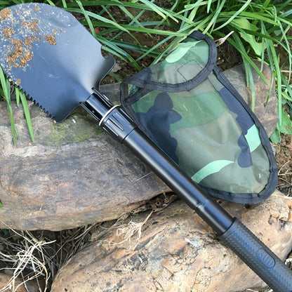 Pelle 4‑en‑1 Pliable – Survie et Camping avec Sac et Gants