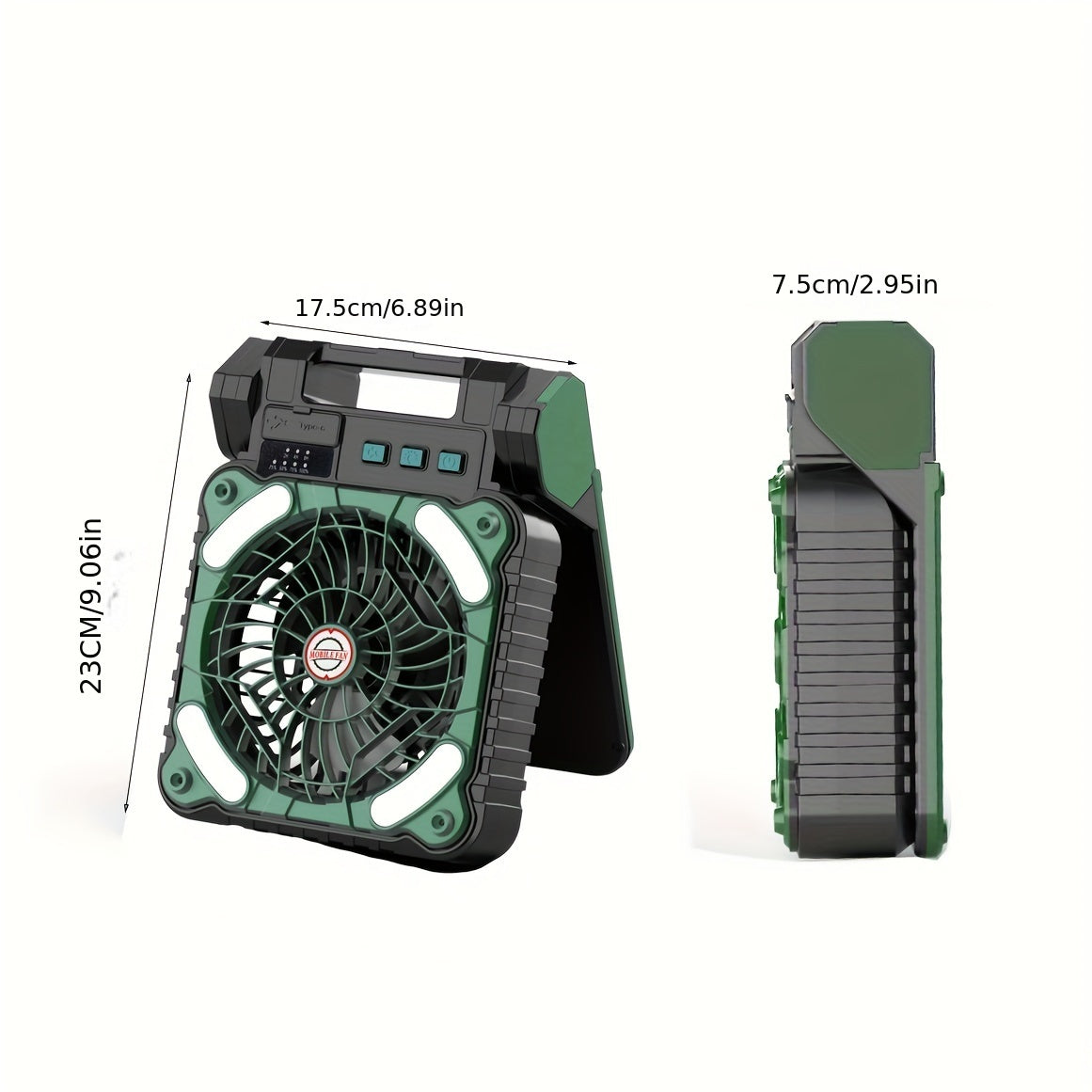 Ventilateur de Camping Solaire Rechargeable – Ventilation Portable avec LED et Power Bank