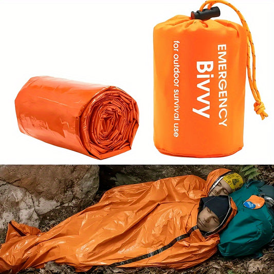 Sac de Couchage de Survie Léger – Abri d’Urgence Compact, Orange Haute Visibilité, Isolation Thermique