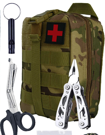 Kit de Survie 24-en-1 – Équipement d’Urgence Compact avec Trousse de Premiers Secours