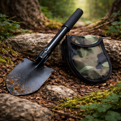 Pelle Pliable 4-en-1 – Outil de Survie et Camping Multifonction