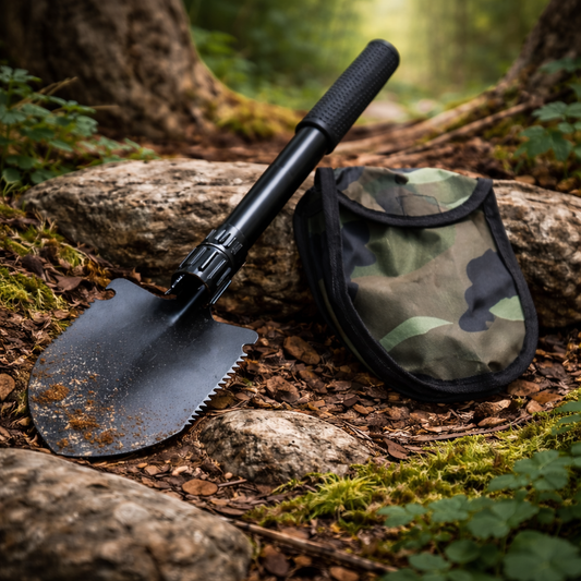 Pelle Pliable 4-en-1 – Outil de Survie et Camping Multifonction