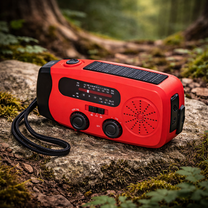 Radio d’Urgence Solaire Multifonction – Lampe LED et Recharge Manuelle
