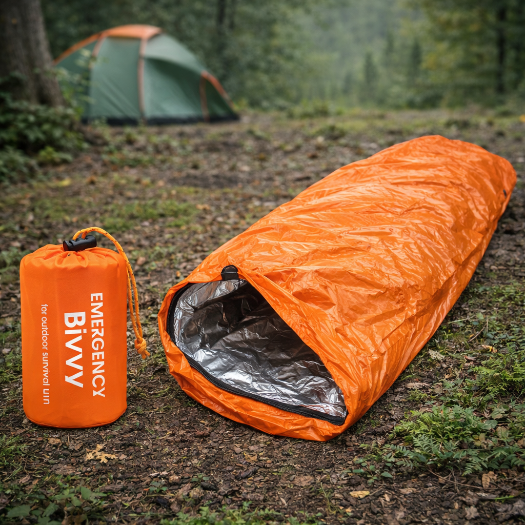 Sac de Couchage de Survie Léger – Abri d’Urgence Compact Haute Visibilité