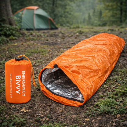 Sac de Couchage de Survie Léger – Abri d’Urgence Compact Haute Visibilité