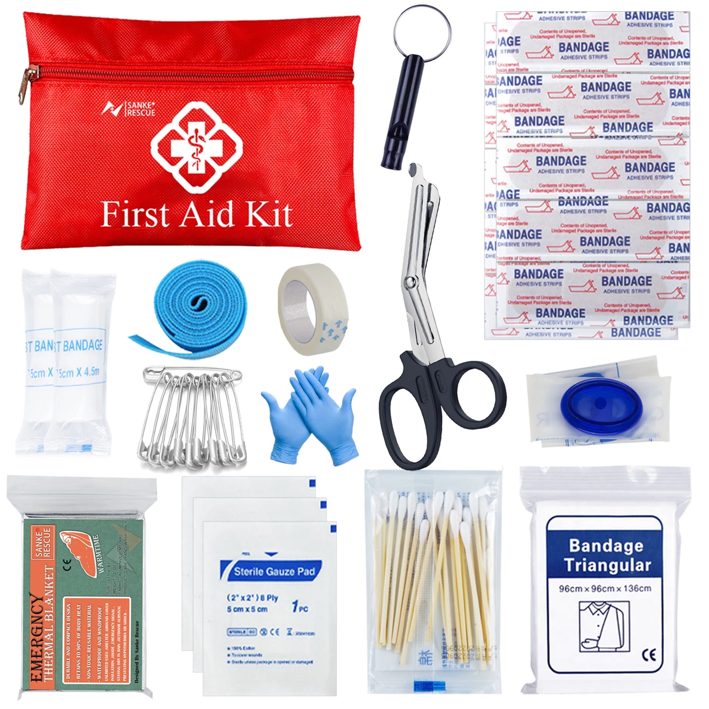 Kit de Survie 24-en-1 – Équipement d’Urgence Compact avec Trousse de Premiers Secours