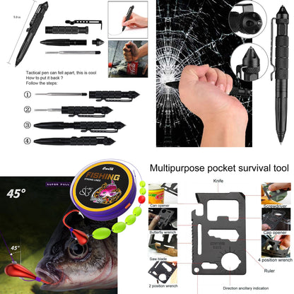 Kit de Survie 24-en-1 – Équipement d’Urgence Compact avec Trousse de Premiers Secours