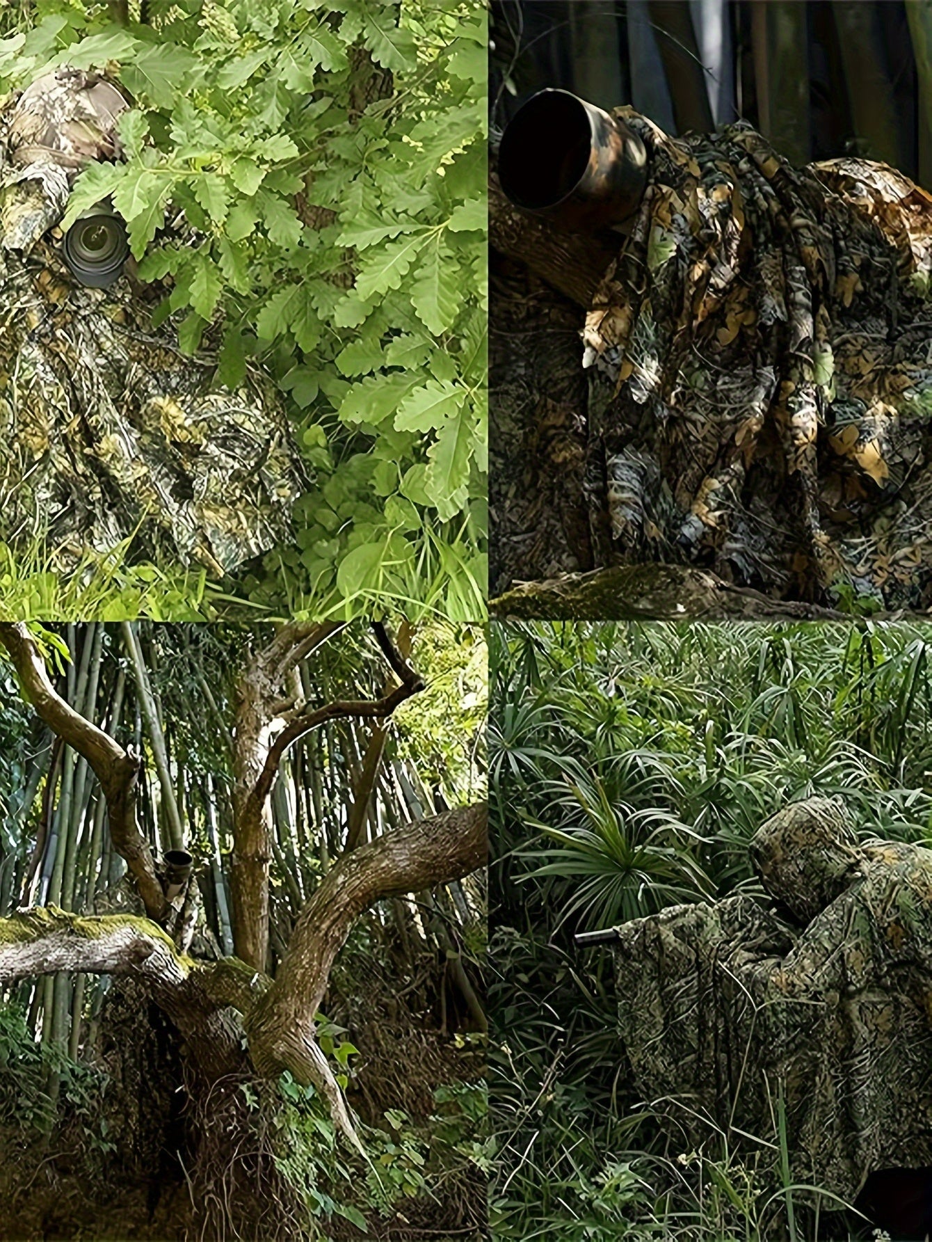 Poncho Camouflage 3D à Capuche – Survie, Chasse et Activités Outdoor